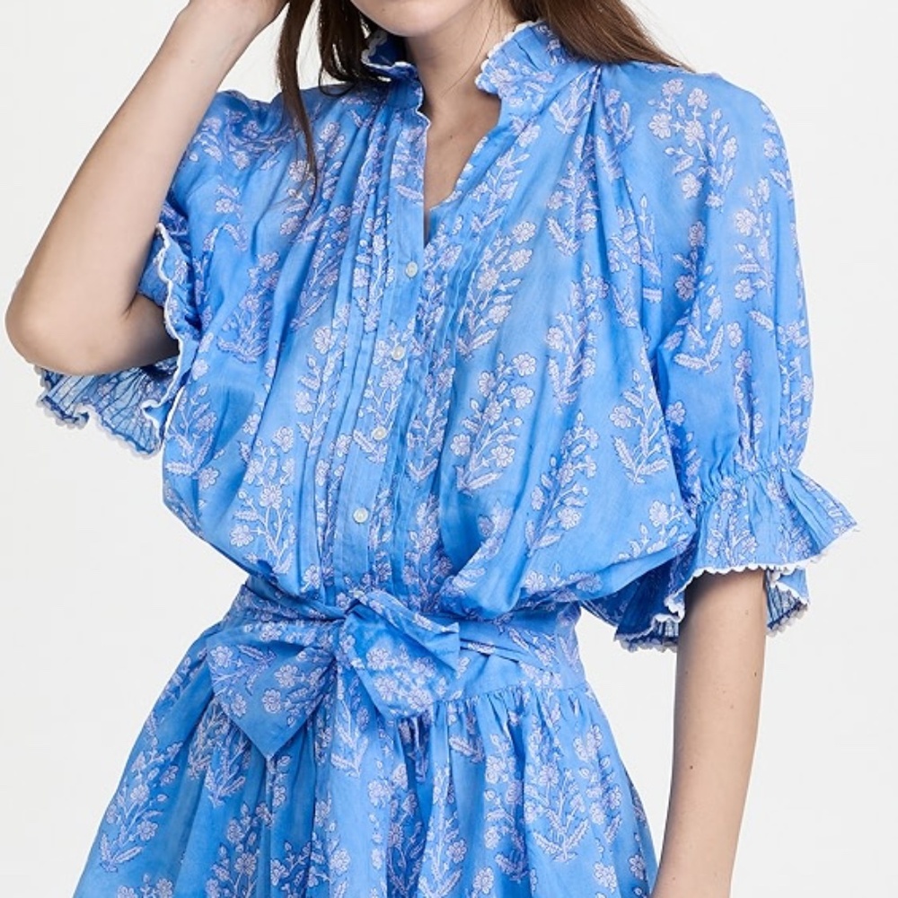 Juliet Dunn Blouson Drop Waist Dress
